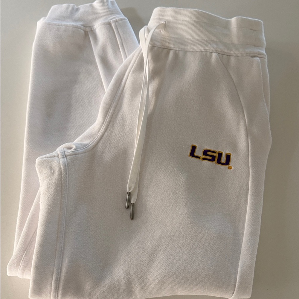 lululemon athletica White Sweatpants with LSU Logo